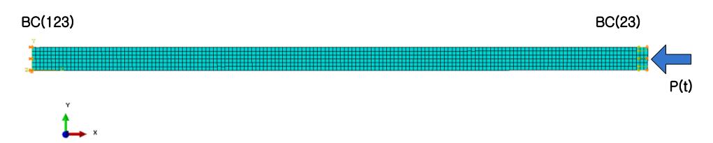 Fig. 24 Dynamic Buckling Analysis Model for Beam